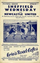 Sheffield Wednesday vs Newcastle Programme