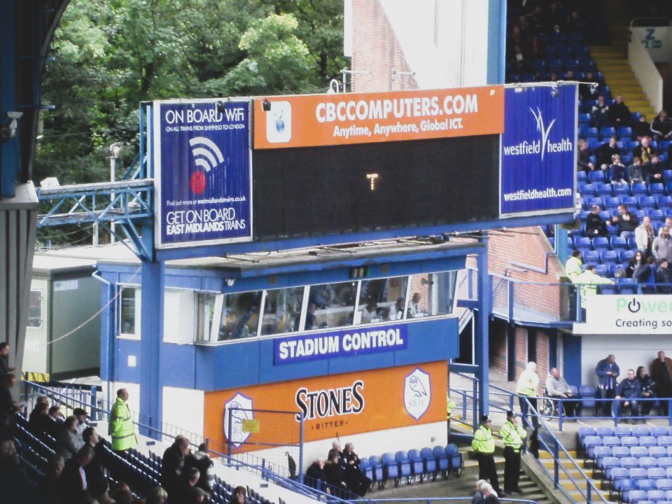 Sheffield Wednesday scoreboard at Hillsborough