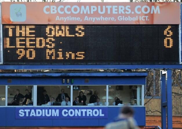 Old Sheffield Wednesday Scoreboard