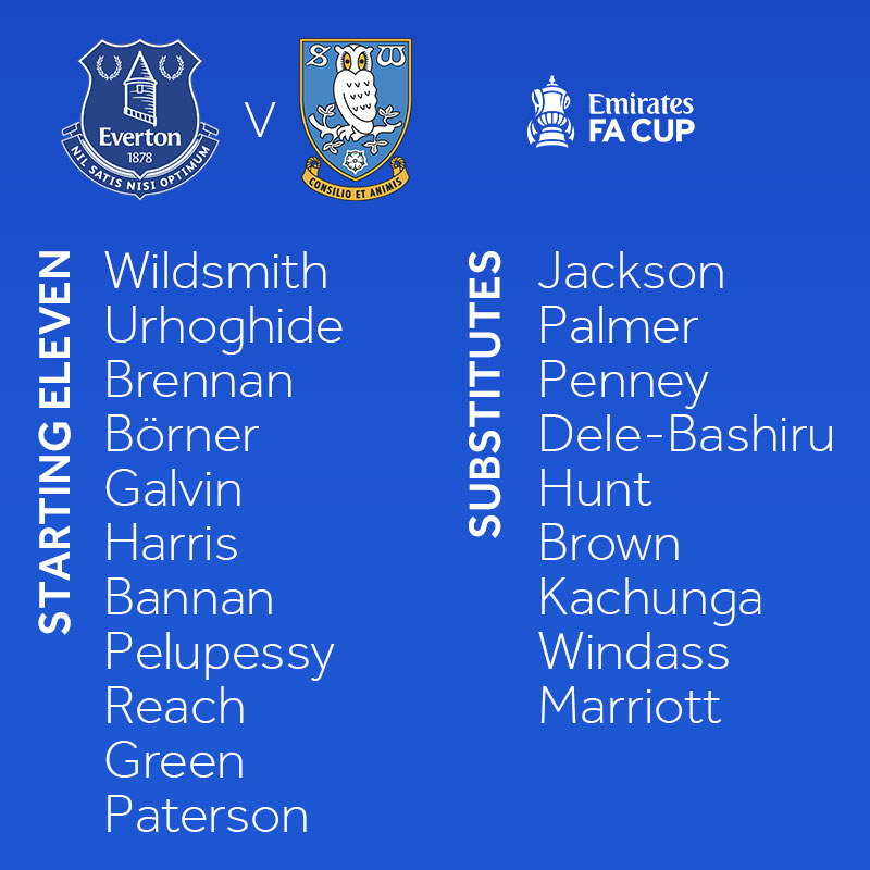 Tonights lineup - here's how the Owls line up vs Everton